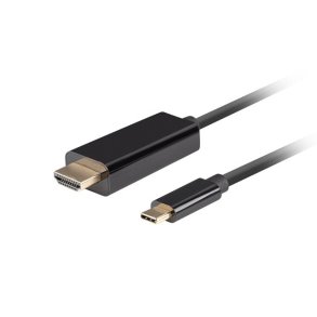 USB-C(M)->HDMI(M) CABLE 0.5M 4K 60HZ BLACK LANBERG