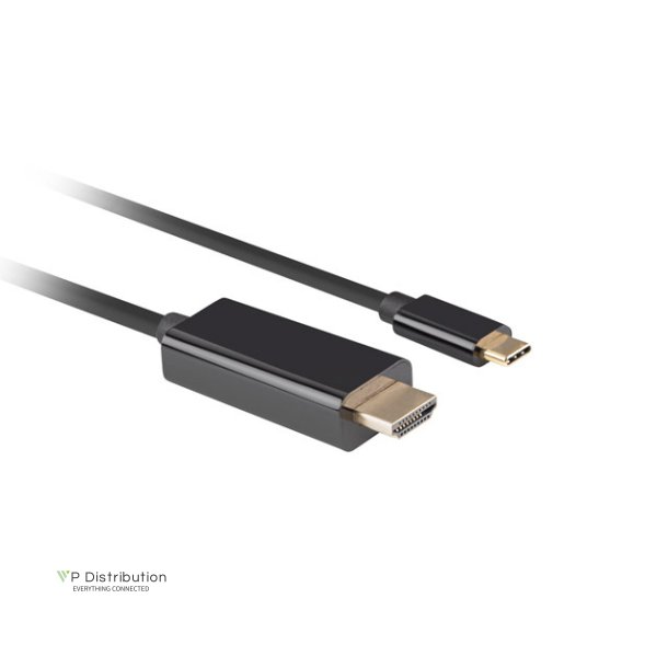USB-C(M)->HDMI(M) CABLE 1M 4K 60HZ BLACK LANBERG