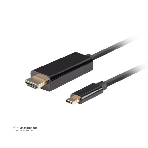 USB-C(M)->HDMI(M) CABLE 1.8M 4K 60HZ BLACK LANBERG