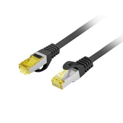PATCHCORD CAT.6A S/FTP LSZH CU 0.25M BLACK FLUKE PASSED LANBERG