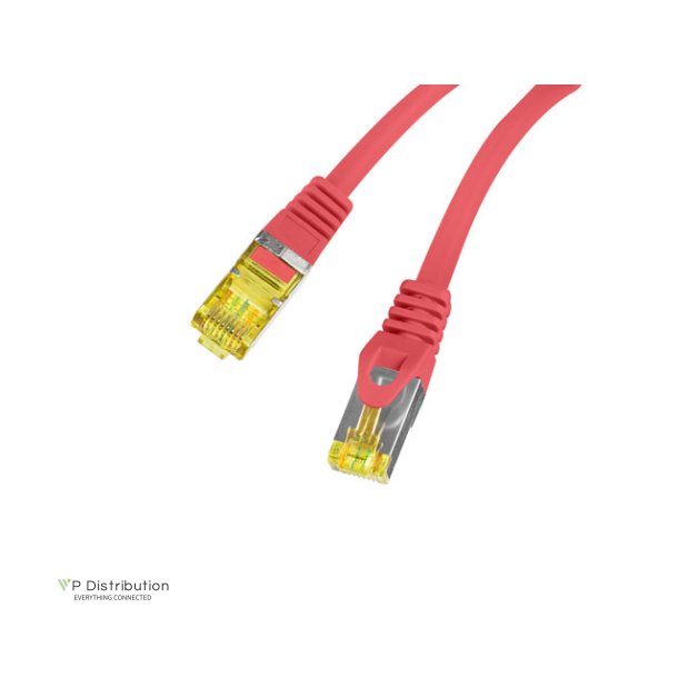 PATCHCORD CAT.6A S/FTP LSZH CU 1M RED FLUKE PASSED LANBERG