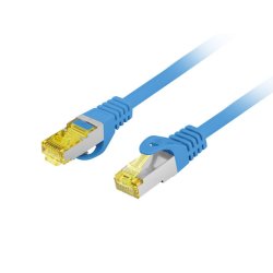 PATCHCORD CAT.6A S/FTP LSZH CU 0.5M BLUE FLUKE PASSED LANBERG