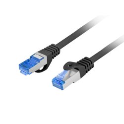 PATCHCORD CAT.6A S/FTP LSZH CCA 0.25M BLACK FLUKE PASSED LANBERG