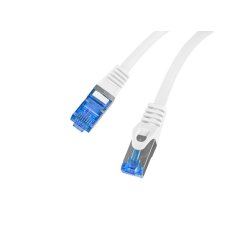 PATCHCORD CAT.6A S/FTP LSZH CCA 0.25M WHITE FLUKE PASSED LANBERG