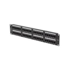 PATCH PANEL 48 PORT 2U 19" CAT.6 UTP BLACK LANBERG