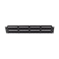 PATCH PANEL 48 PORT 2U 19" CAT.6 UTP BLACK LANBERG