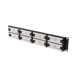 PATCH PANEL 48 PORT 2U 19" CAT.6 UTP BLACK LANBERG