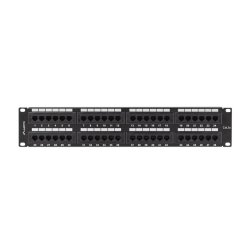 PATCH PANEL 48 PORT 2U 19" CAT.5E UTP BLACK LANBERG