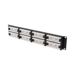 PATCH PANEL 48 PORT 2U 19" CAT.5E UTP BLACK LANBERG
