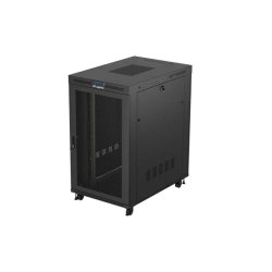 RACK CABINET 19" FREE-STANDING 27U/800X1200 (FLAT PACK) WITH MESH DOOR LCD BLACK LANBERG