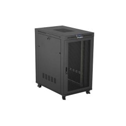 RACK CABINET 19" FREE-STANDING 27U/800X1200 (FLAT PACK) WITH MESH DOOR LCD BLACK LANBERG