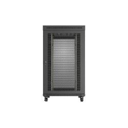 RACK CABINET 19" FREE-STANDING 27U/800X1200 (FLAT PACK) WITH MESH DOOR LCD BLACK LANBERG
