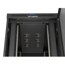 RACK CABINET 19" FREE-STANDING 27U/800X1200 (FLAT PACK) WITH MESH DOOR LCD BLACK LANBERG