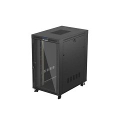 RACK CABINET 19" FREE-STANDING 27U/800X1200 (FLAT PACK) WITH GLASS DOOR LCD BLACK LANBERG