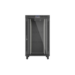 RACK CABINET 19" FREE-STANDING 27U/800X1200 (FLAT PACK) WITH GLASS DOOR LCD BLACK LANBERG