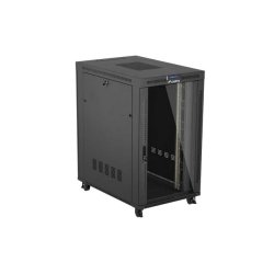 RACK CABINET 19" FREE-STANDING 27U/800X1200 (FLAT PACK) WITH GLASS DOOR LCD BLACK LANBERG