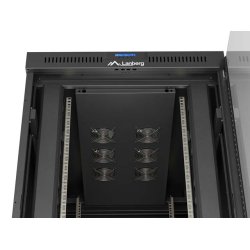 RACK CABINET 19" FREE-STANDING 27U/800X1200 (FLAT PACK) WITH GLASS DOOR LCD BLACK LANBERG