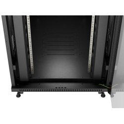 RACK CABINET 19" FREE-STANDING 27U/800X1200 (FLAT PACK) WITH GLASS DOOR LCD BLACK LANBERG