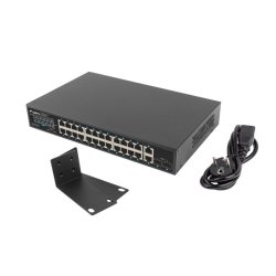 SWITCH LANBERG 24X 1GB POE+/2X GB 2X SFP RACK 19" GIGABIT ETHERNET 250W