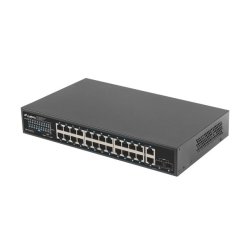 SWITCH LANBERG 24X 1GB POE+/2X GB 2X SFP RACK 19" GIGABIT ETHERNET 250W