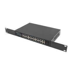 SWITCH LANBERG 24X 1GB POE+/2X GB 2X SFP RACK 19" GIGABIT ETHERNET 250W