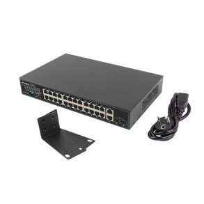 SWITCH LANBERG 24X 1GB POE+/2X GB 2X SFP RACK 19