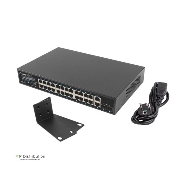 SWITCH LANBERG 24X 1GB POE+/2X GB 2X SFP RACK 19" GIGABIT ETHERNET 360W