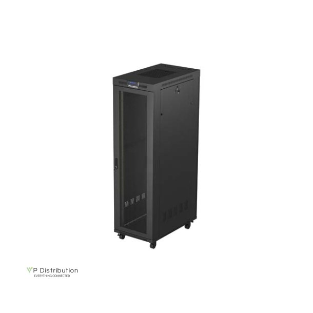 RACK CABINET 19" FREE-STANDING 42U/600X1000 (FLAT PACK) WITH MESH DOOR LCD BLACK LANBERG V2