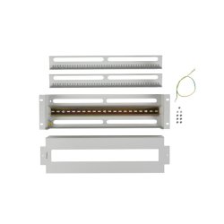 19" 3U VOLTAGE DISTRIBUTION PANEL WITH DIN RAIL TS-35 GRAY LANBERG