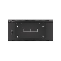 RACK CABINET 19" WALL-MOUNTED 4U/600 WITH GLASS DOOR BLACK LANBERG (ASSEMBLED)