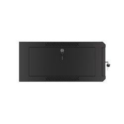 RACK CABINET 19" WALL-MOUNTED 4U/600 WITH GLASS DOOR BLACK LANBERG (ASSEMBLED)