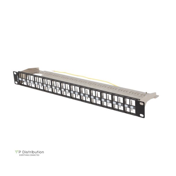 PATCH PANEL BLANK 48 PORT 1U 19" FTP FOR KEYSTONE MODULES BLACK LANBERG