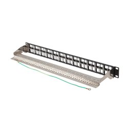 PATCH PANEL BLANK 48 PORT 1U 19" FTP FOR KEYSTONE MODULES BLACK LANBERG