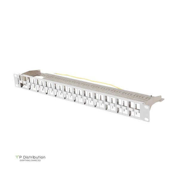 PATCH PANEL BLANK 48 PORT 1U 19" FTP FOR KEYSTONE MODULES GREY LANBERG