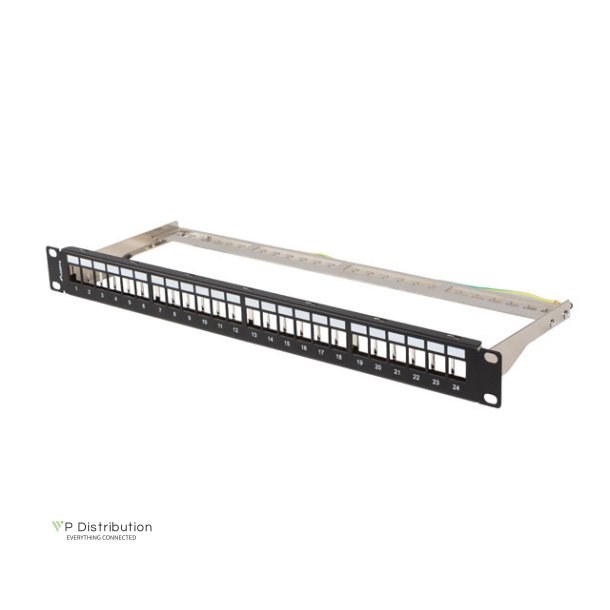 PATCH PANEL BLANK 24 PORT 1U 19" FTP FOR KEYSTONE MODULES BLACK LANBERG