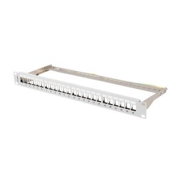 PATCH PANEL BLANK 24 PORT 1U 19" FTP FOR KEYSTONE MODULES GREY LANBERG
