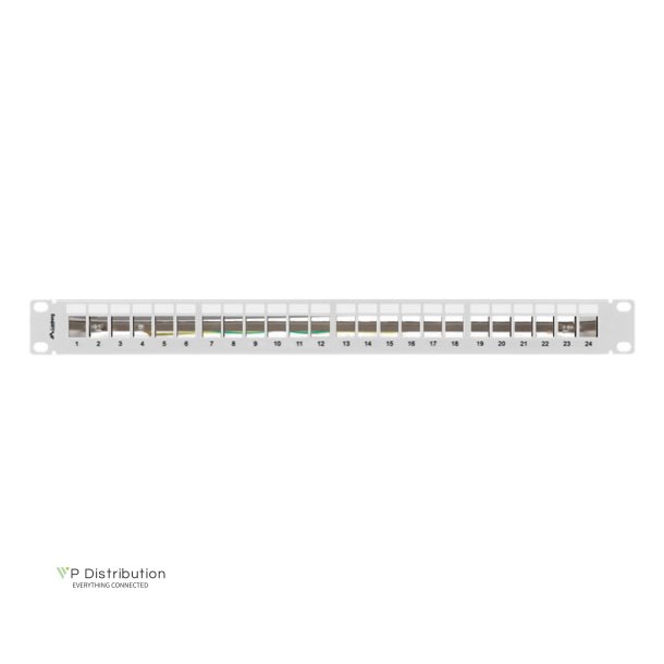 PATCH PANEL BLANK 24 PORT 1U 19" FTP FOR KEYSTONE MODULES GREY LANBERG