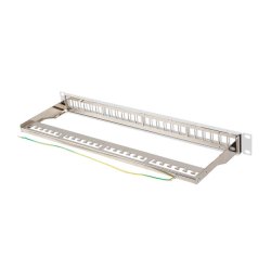 PATCH PANEL BLANK 24 PORT 1U 19" FTP FOR KEYSTONE MODULES GREY LANBERG