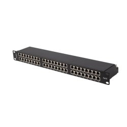 PATCH PANEL 48 PORT 1U 19" CAT.6 FTP WITH CABLE ORGANIZER SHIELDED BLACK LANBERG