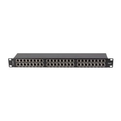 PATCH PANEL 48 PORT 1U 19" CAT.6 FTP WITH CABLE ORGANIZER SHIELDED BLACK LANBERG