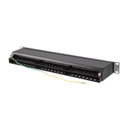 PATCH PANEL 48 PORT 1U 19" CAT.6 FTP WITH CABLE ORGANIZER SHIELDED BLACK LANBERG