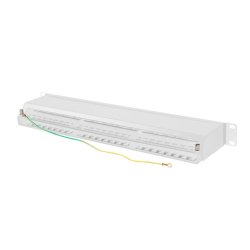 PATCH PANEL 48 PORT 1U 19" CAT.6 FTP WITH CABLE ORGANIZER SHIELDED GREY LANBERG
