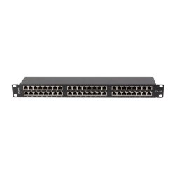 PATCH PANEL 48 PORT 1U 19" CAT.6A FTP WITH CABLE ORGANIZER SHIELDED BLACK LANBERG