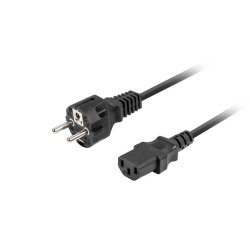 CEE 7/7->IEC 320 C13 POWER CORD 1.8M BLACK STRAIGHT LANBERG