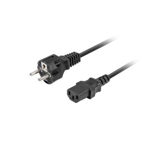 CEE 7/7->IEC 320 C13 POWER CORD 1.8M BLACK STRAIGHT LANBERG
