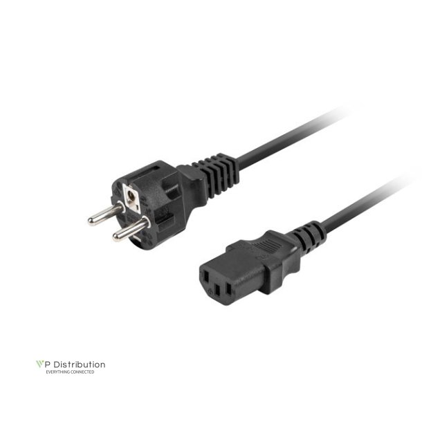 CEE 7/7->IEC 320 C13 POWER CORD 1.8M BLACK STRAIGHT LANBERG