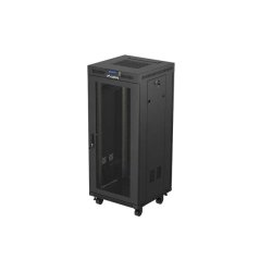 RACK CABINET 19" FREE-STANDING 27U/600X600 (FLAT PACK) WITH MESH DOOR LCD BLACK LANBERG V2