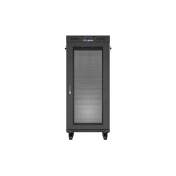 RACK CABINET 19" FREE-STANDING 27U/600X600 (FLAT PACK) WITH MESH DOOR LCD BLACK LANBERG V2