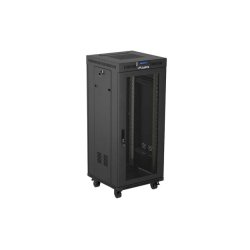 RACK CABINET 19" FREE-STANDING 27U/600X600 (FLAT PACK) WITH MESH DOOR LCD BLACK LANBERG V2