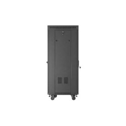 RACK CABINET 19" FREE-STANDING 27U/600X600 (FLAT PACK) WITH MESH DOOR LCD BLACK LANBERG V2